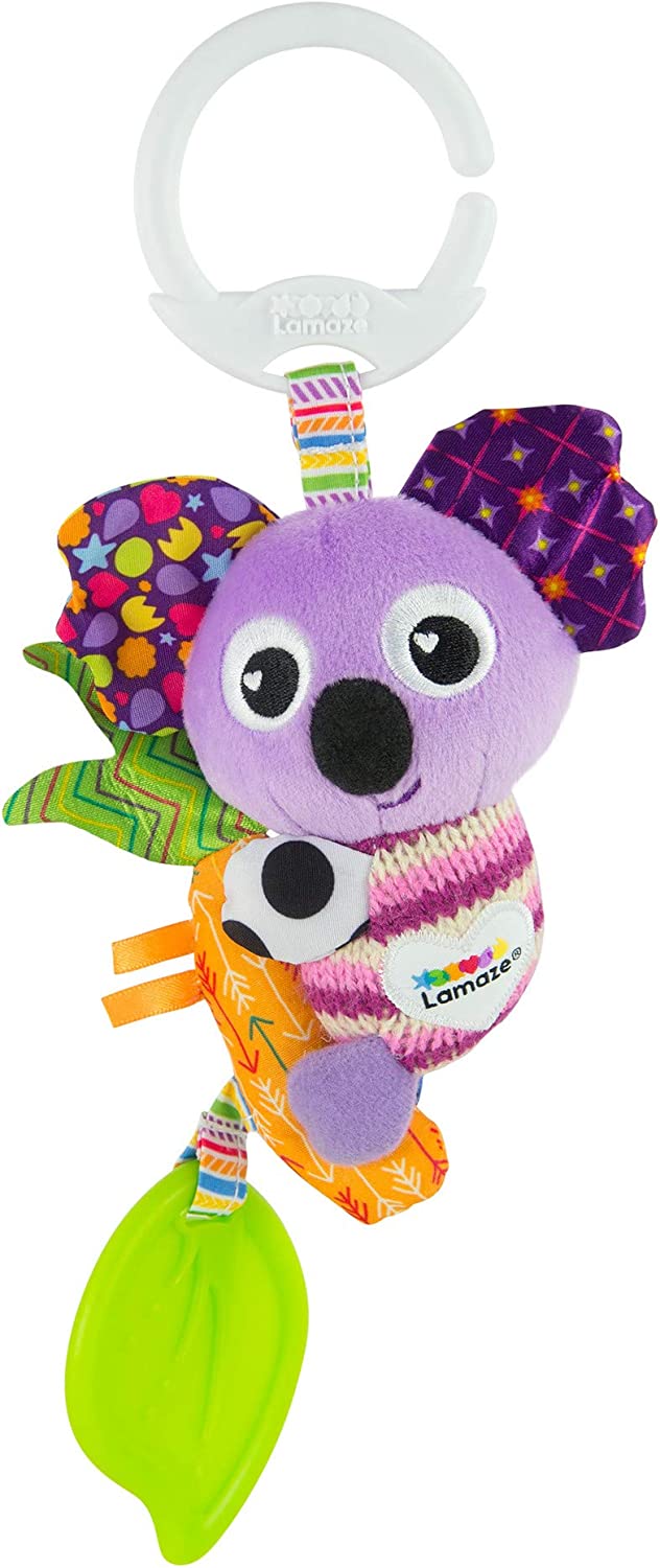 LAMAZE Mini Clip and Go Koala Baby Toy, Clip On Baby Pram Toy and Pushchair Toy, Newborn Sensory Toy for Babies Boys and Girls from 0 to 6 Months