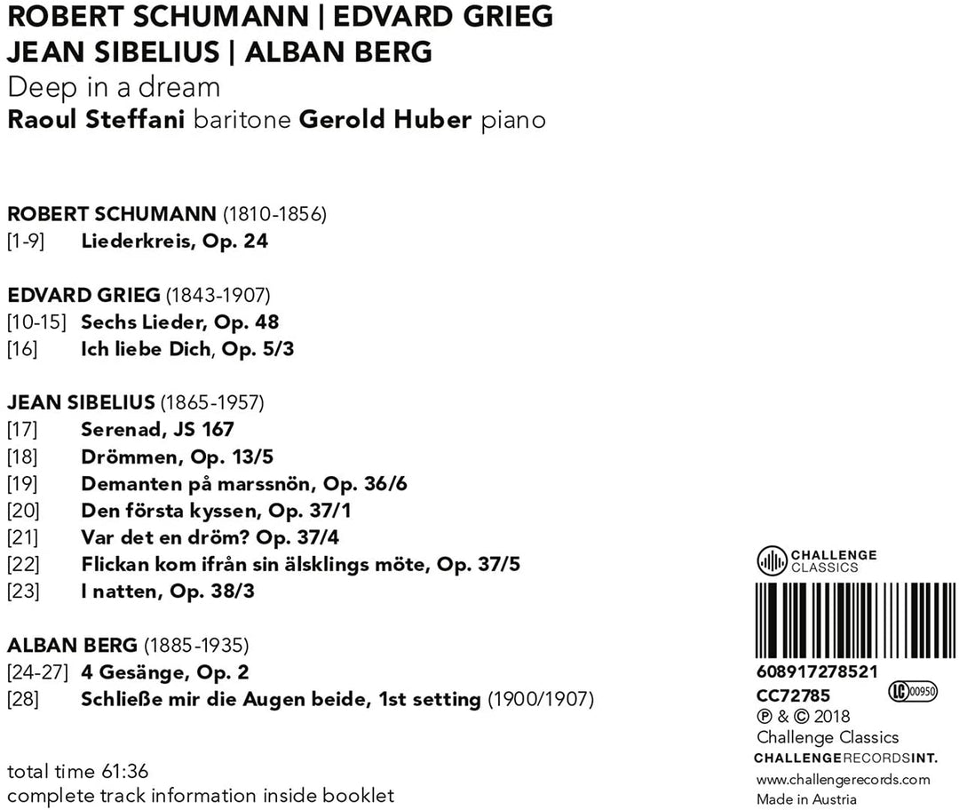 Raoul Steffani & Gerold Huber - Deep in a Dream: Songs by Schumann, Grieg, Sibelius & Berg [Audio CD]