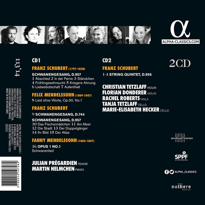 Julian Prégardien - Schubert: Schwanengesang & String Quintet [Audio CD]