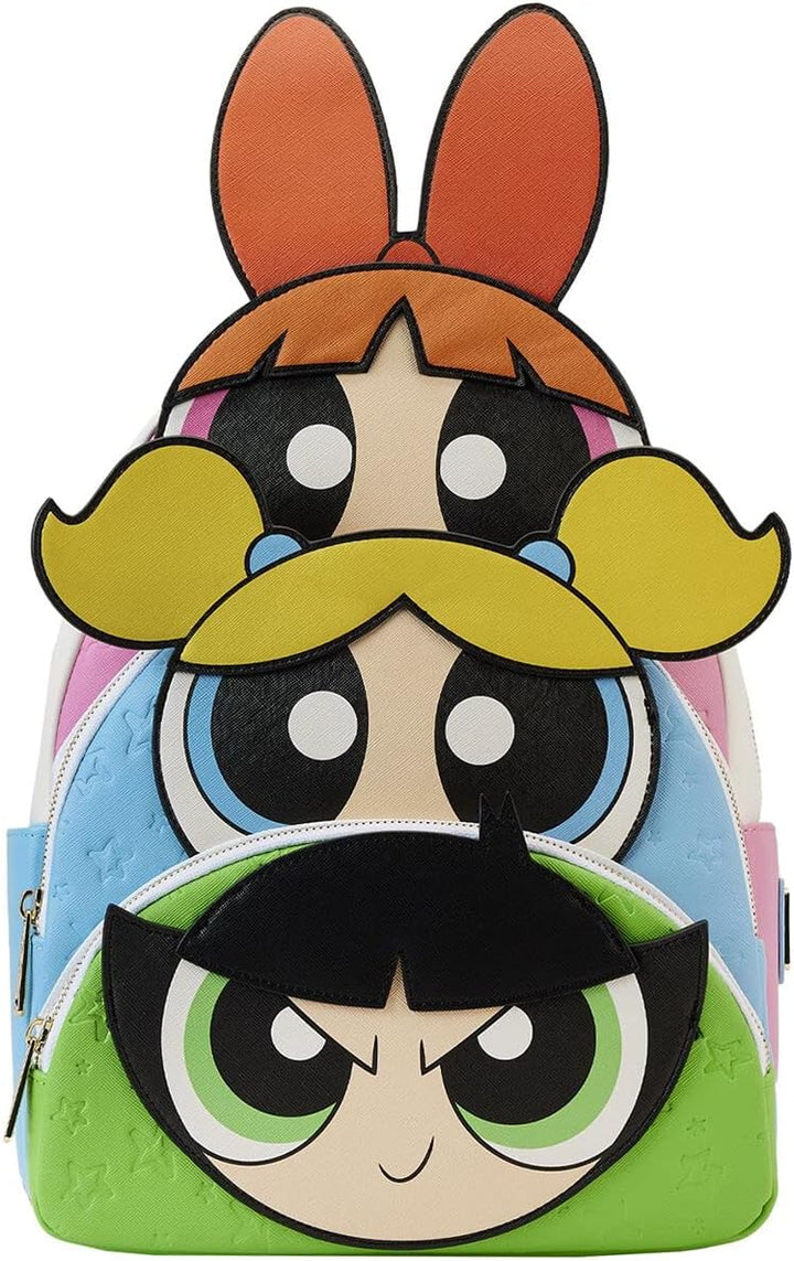 Powerpuff Girls Triple Pocket Mini Backpack, White, One Size