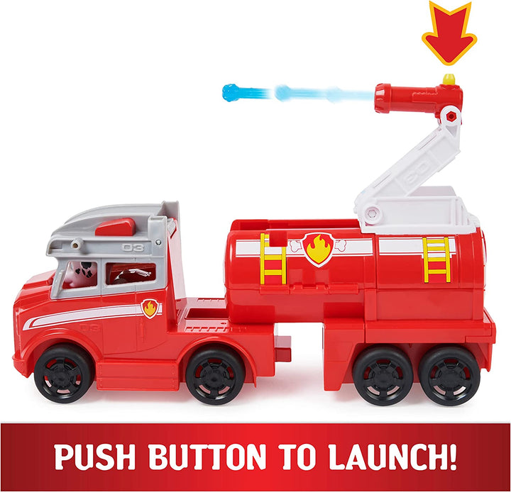 PAW Patrol, Big Truck Pups Marshall, verwandelnder Spielzeug-Truck mit sammelbarer Actionfigur