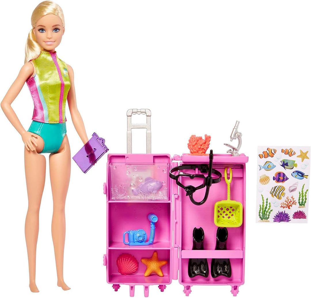 Barbie Dolls & Accessories, Marine Biologist Doll (Blonde) & Mobile Lab Playset