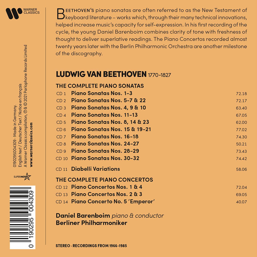 Daniel Barenboim - Beethoven: Complete Piano Sonatas, Diabelli Variations, Complete Piano Concertos [Audio CD]