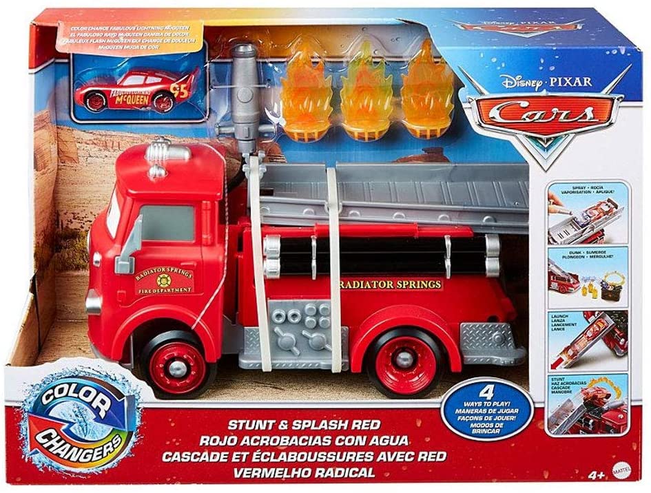 Autos – Farbwechselndes rotes Feuerwehrauto mit Lightning McQueen/Spielzeug