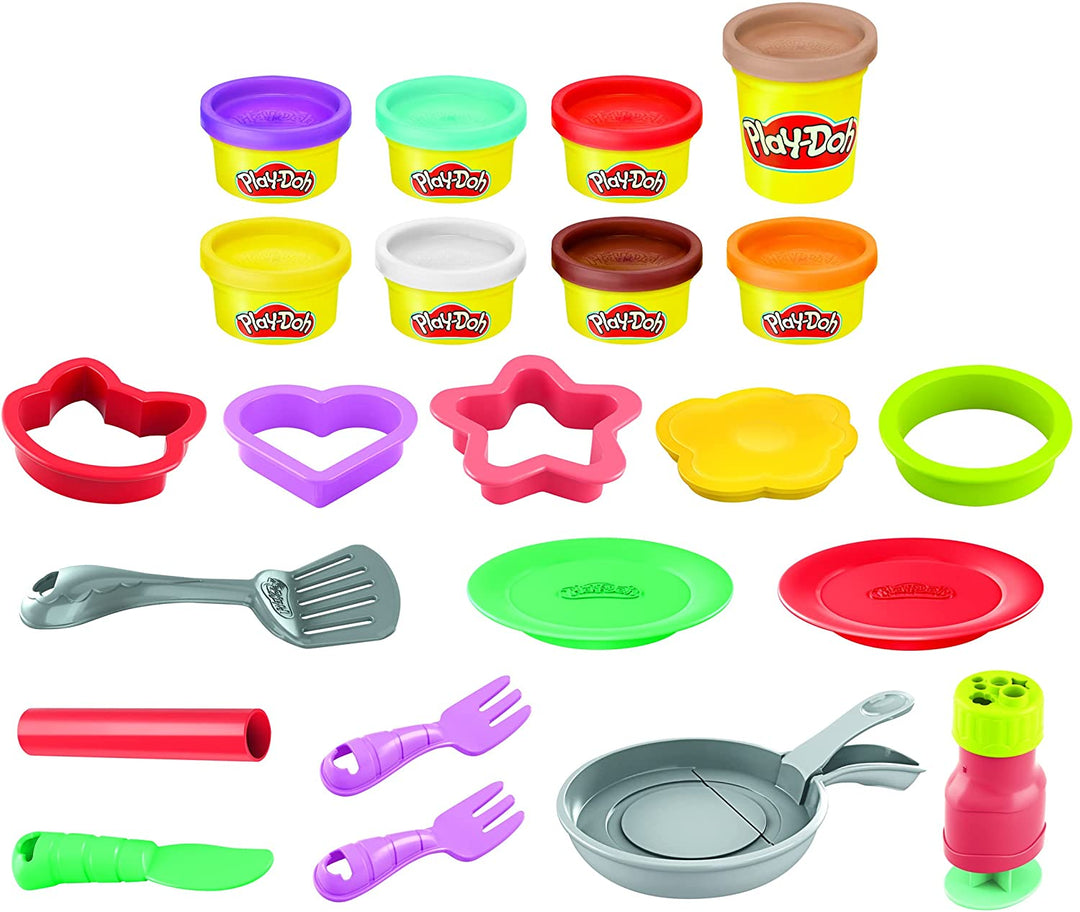 Play-Doh Kitchen Creations Flip &#39;n Pancakes Spielset 14-teiliges Frühstücksspielzeug für Kinder ab 3 Jahren
