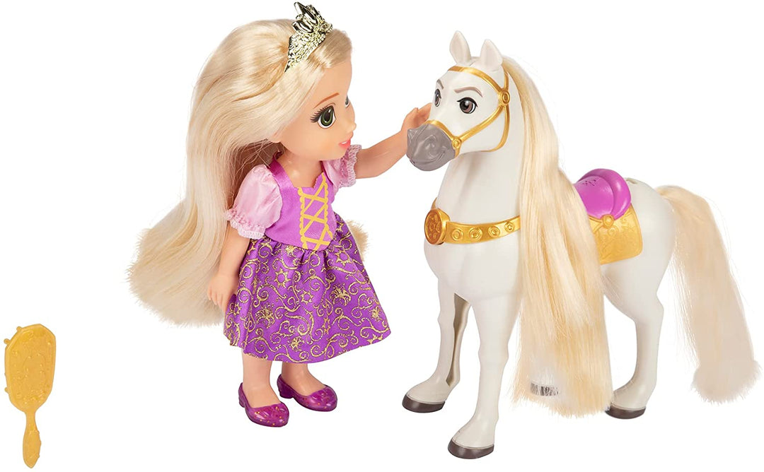 Geschenkset mit Disney-Prinzessin Rapunzel-Puppe und Maximus Petite