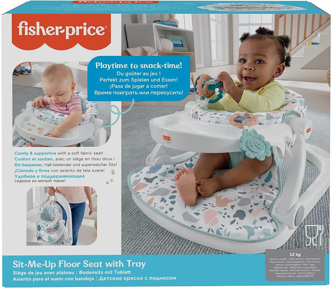 Fisher-Price HBD68 DLX Sit Me Up Floor Seat w/Tray and 2 Baby Toys