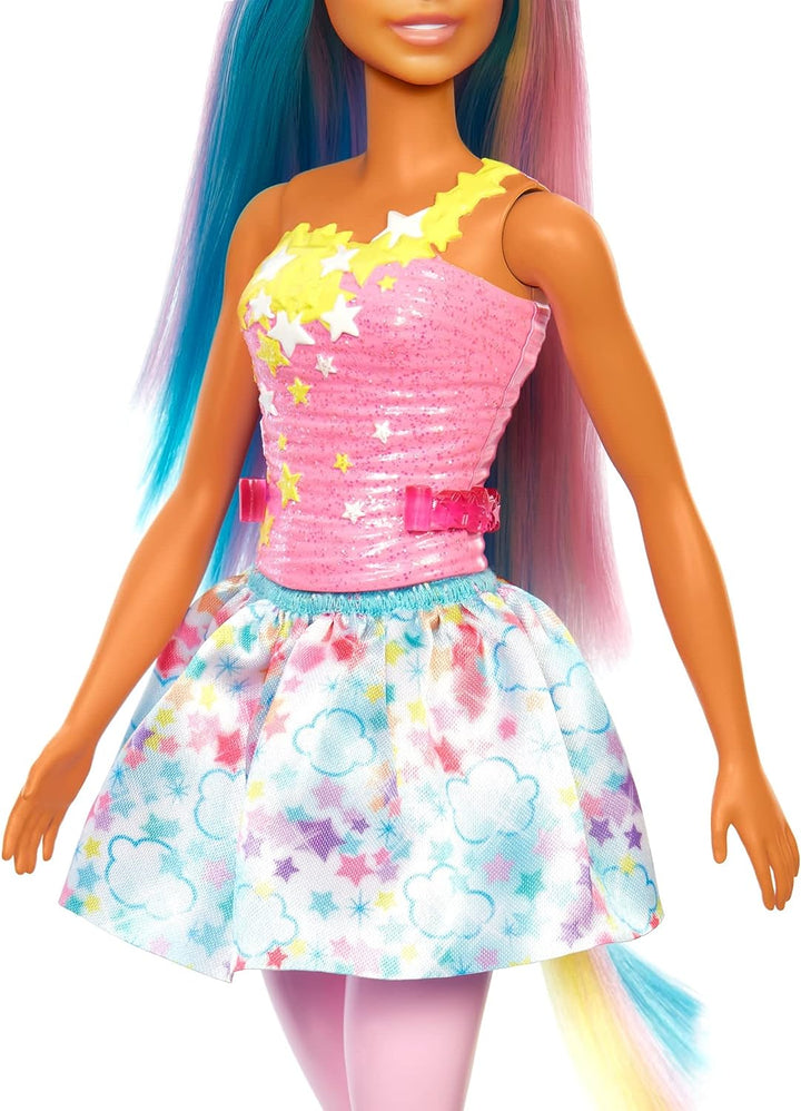 Barbie Dreamtopia Einhorn-Puppe (blaue und rosa Haare), mit Rock, abnehmbares Einhorn