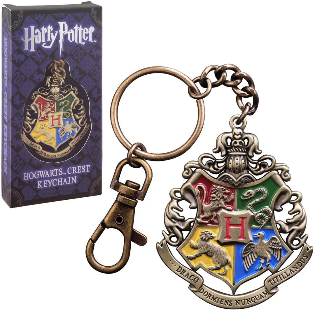 The Noble Collection Harry Potter Hogwarts Crest Keychain - 2in (4.5cm) Hand-enamelled Hogwarts School Keychain - Harry Potter Film Set Movie Props Gifts Merchandise