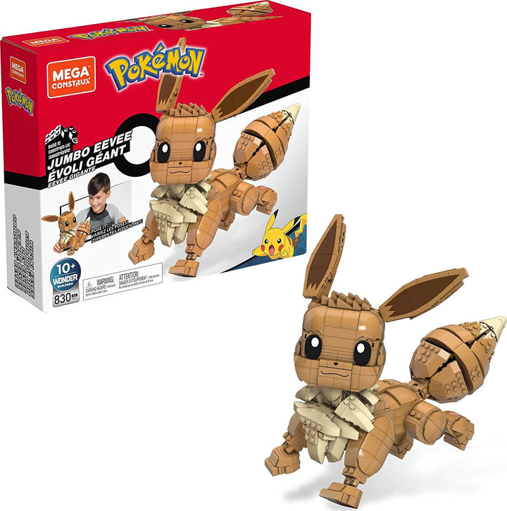 MEGA Pokemon Jumbo Eevee Bauset mit 824 kompatiblen Steinen und Teilen und