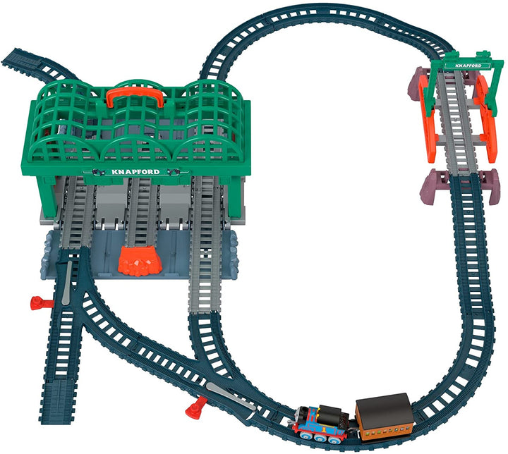 Fisher-Price Thomas & Friends Knapford Station Train Set track with 2 in 1 plays