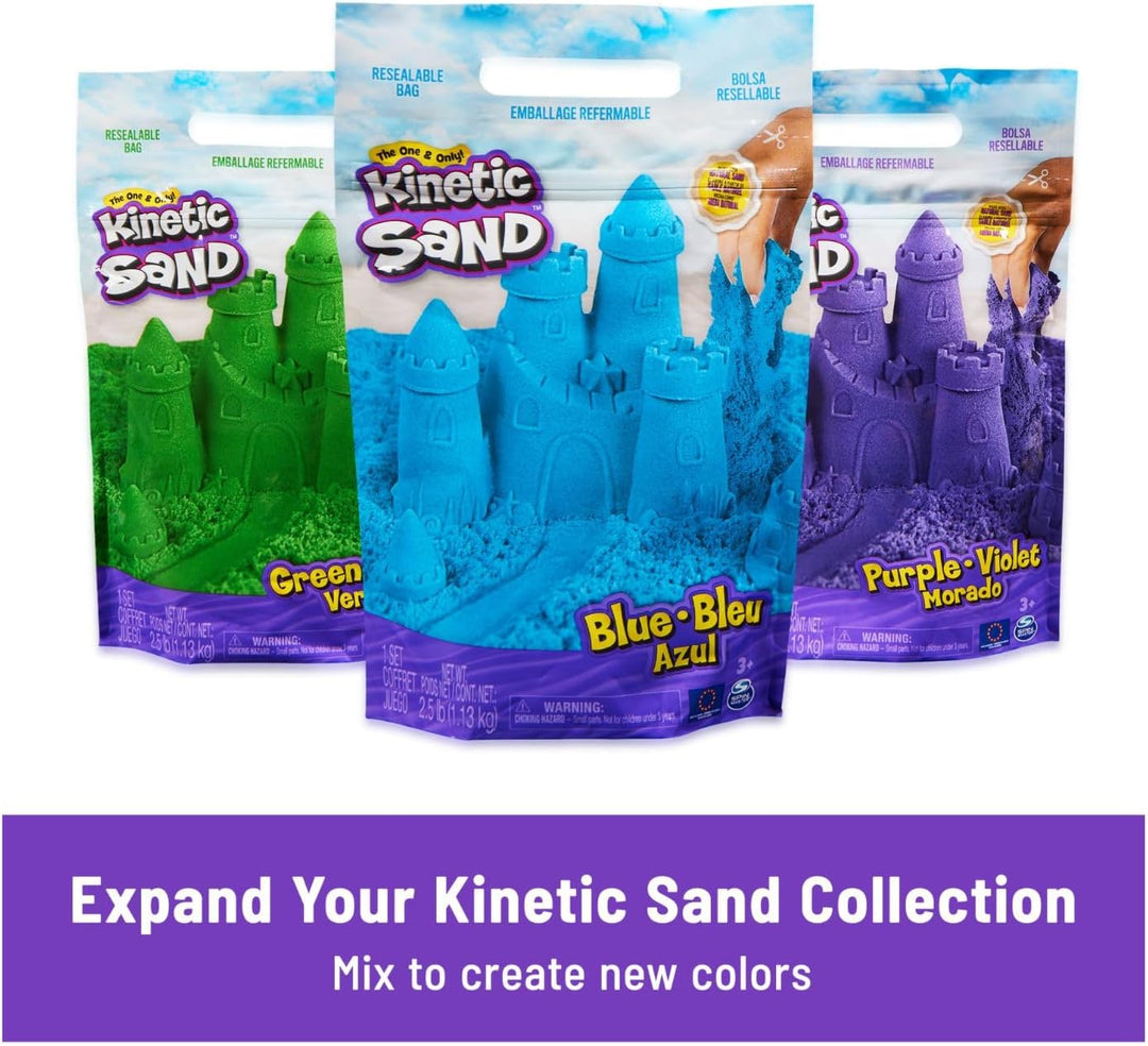 Kinetic Sand Ultimate Sandisfying Set, 2 Pfund Sand. Rosa, Gelb und Blaugrün, 10 Monate