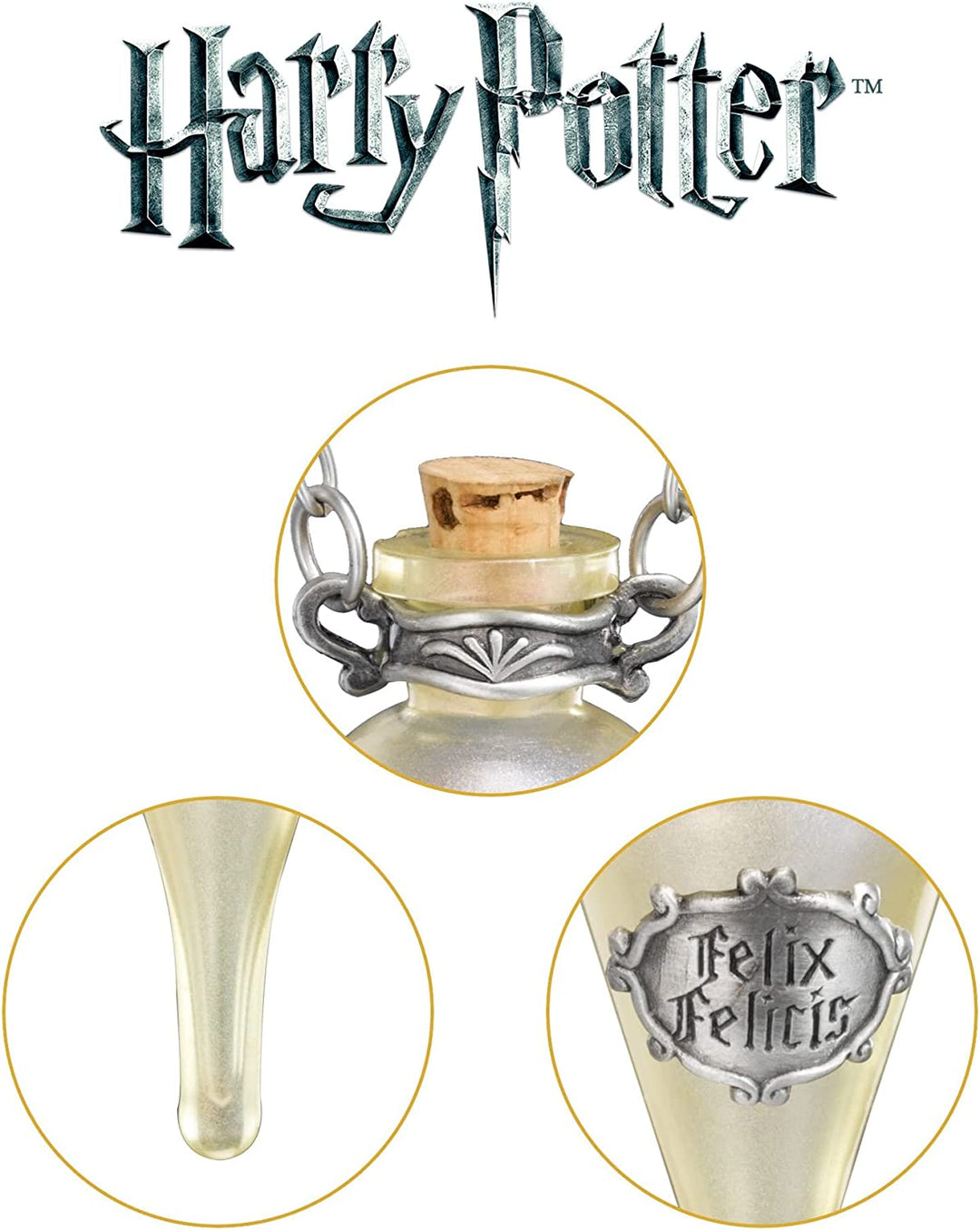 The Noble Collection Harry Potter Felix Felicis Pendant and Display - Includes 18in Chain & Collector Display - Officially Licensed Film Set Movie Replica Jewellery Gifts