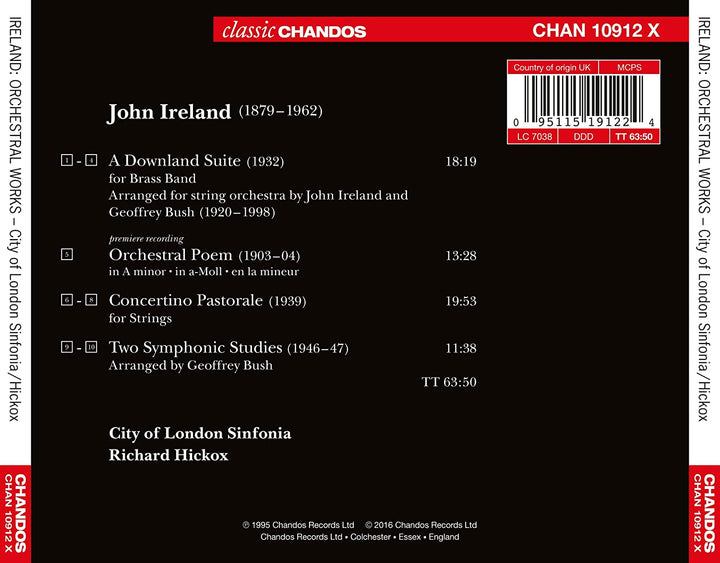 City of London Sinfonia - Ireland:A Downland Suite [City of London Sinfonia ,Richard Hickox] [CHANDOS: CHAN10912X] [Audio CD]