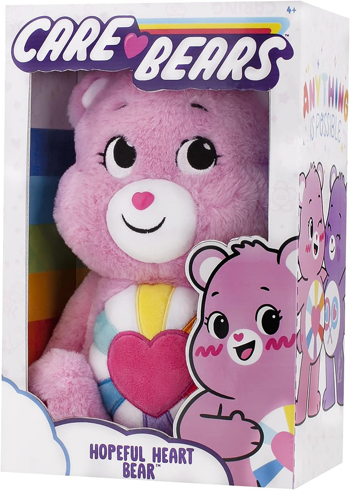 Care Bears 22139 14 Zoll mittelgroßer Plüschbär mit hoffnungsvollem Herzen, süßer Plüsch zum Sammeln