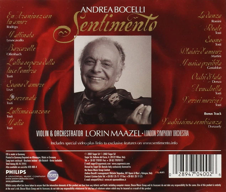 Andrea Bocelli: Sentimento [Audio-CD]