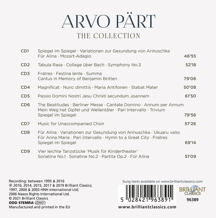 Benjamin Hudson – Arvo Part: The Collection [Audio-CD]