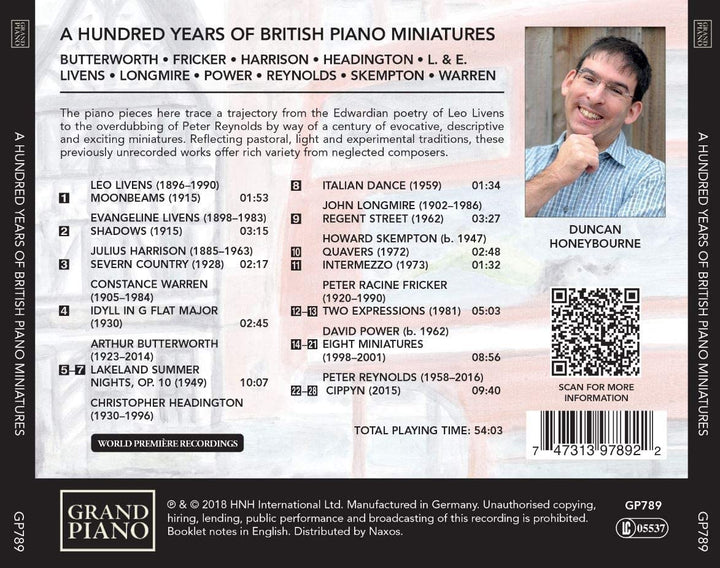 Duncan Honeybourne - A Hundred Years of British Piano Miniatures [Duncan Honeybourne] [Grand Piano: GP789] [Audio CD]