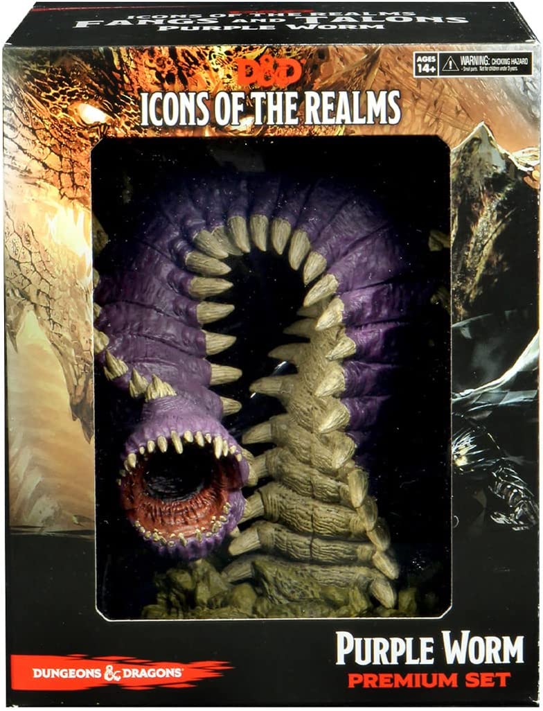 Wiz Kids | D&amp;D Icons of the Realms Miniaturen: Fangs and Talons – Purple Worm Premium Set