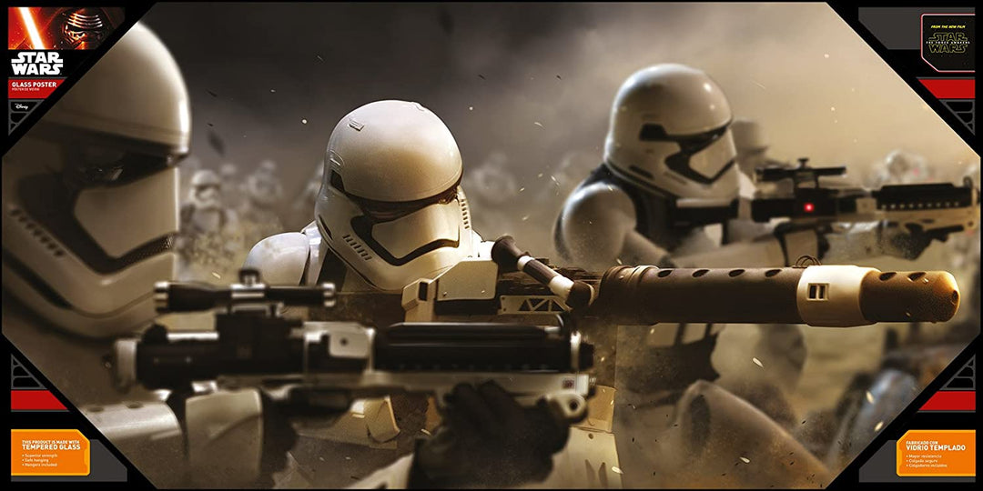 SD Toys sdtsdt89834 Poster, Glas, Design Star Wars Episode 7 Stormtroopers Battle, 60 x 30 cm