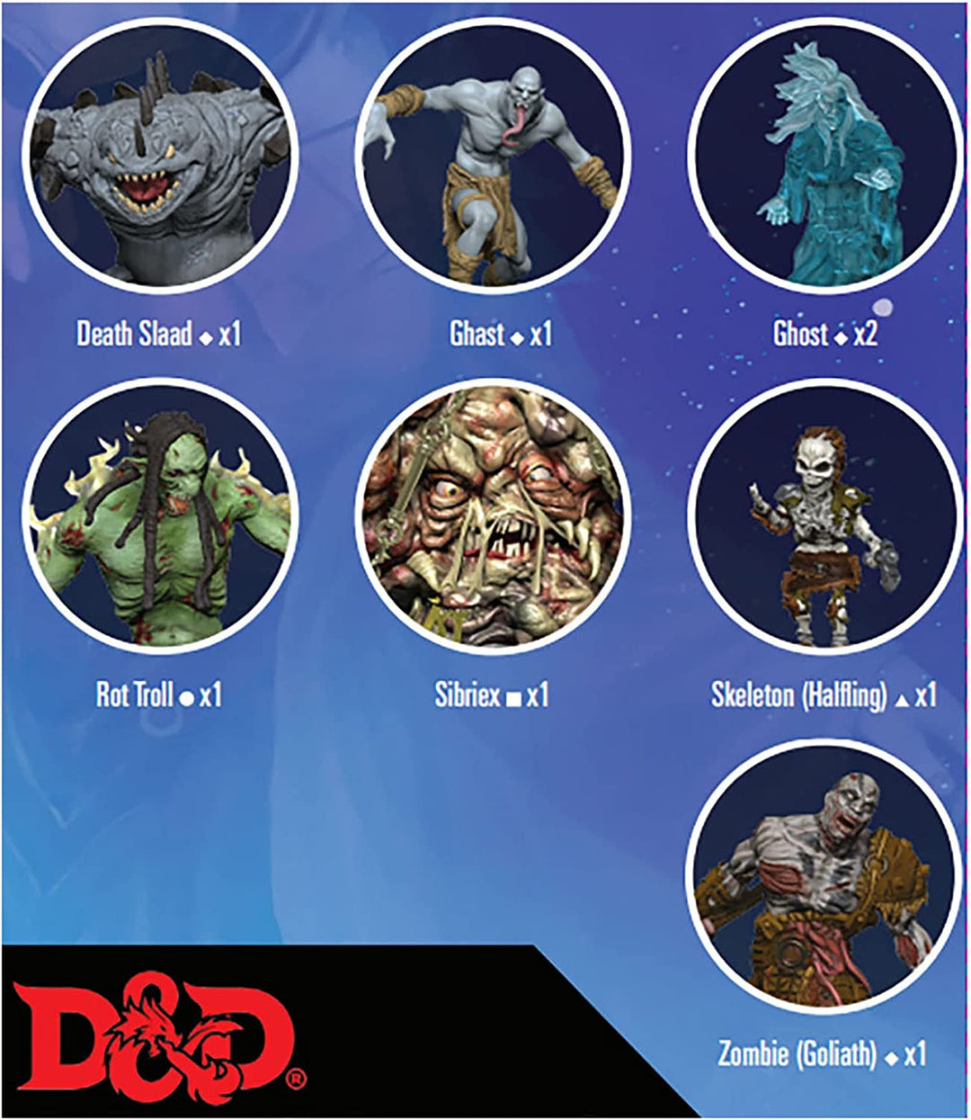 WizKids D&amp;D Idols of The Realms: Boneyard: 2D Set 1 – Verschiedene Acryl-Miniaturen