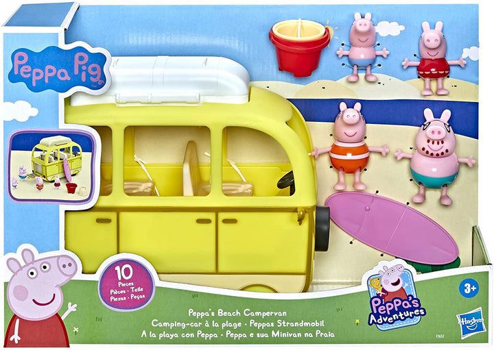 Peppa Pig Peppa's Adventures Peppa's Beach Campervan Vehicle Vorschulspielzeug: 10 P
