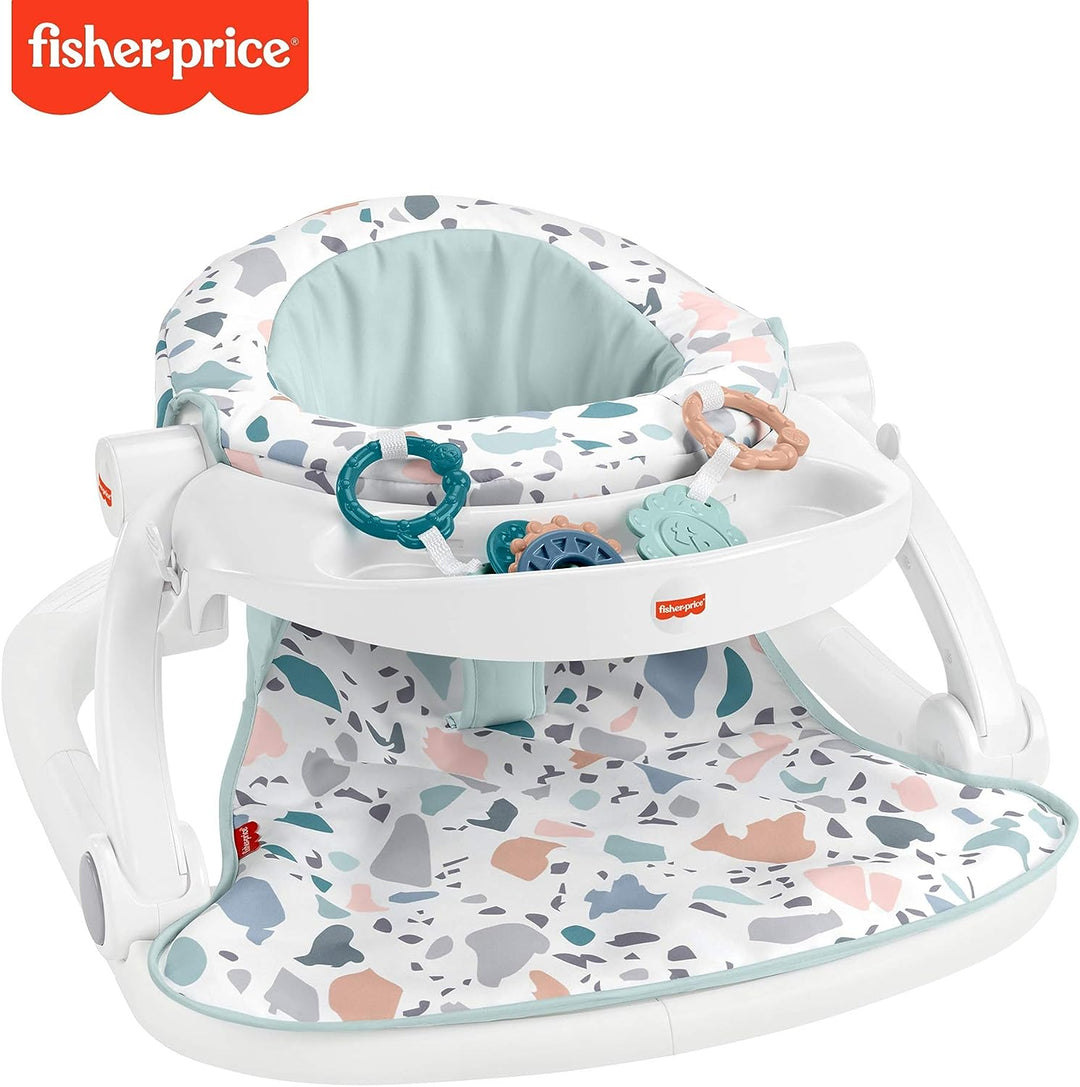 Fisher-Price HBD68 DLX Sit Me Up Bodensitz mit Tablett, Terrazzo, UK/EU