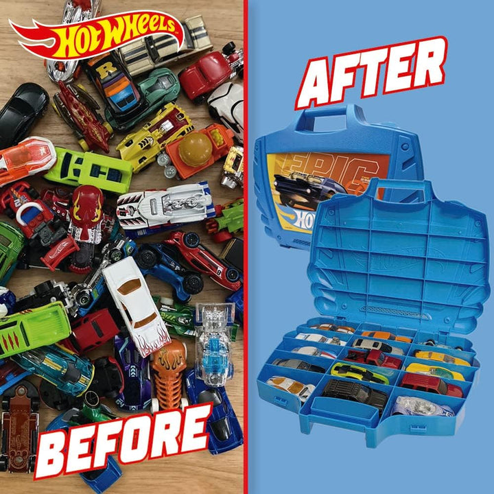 Aufbewahrungskoffer für Hot Wheels-Autos I Bietet Platz für bis zu 15 Autos I Leicht zu greifender Tragegriff (C