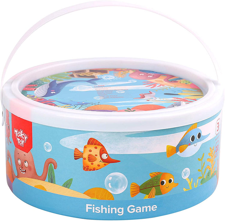 Tooky Toy TL095 Fisch-Angelset aus Holz, mehrfarbig