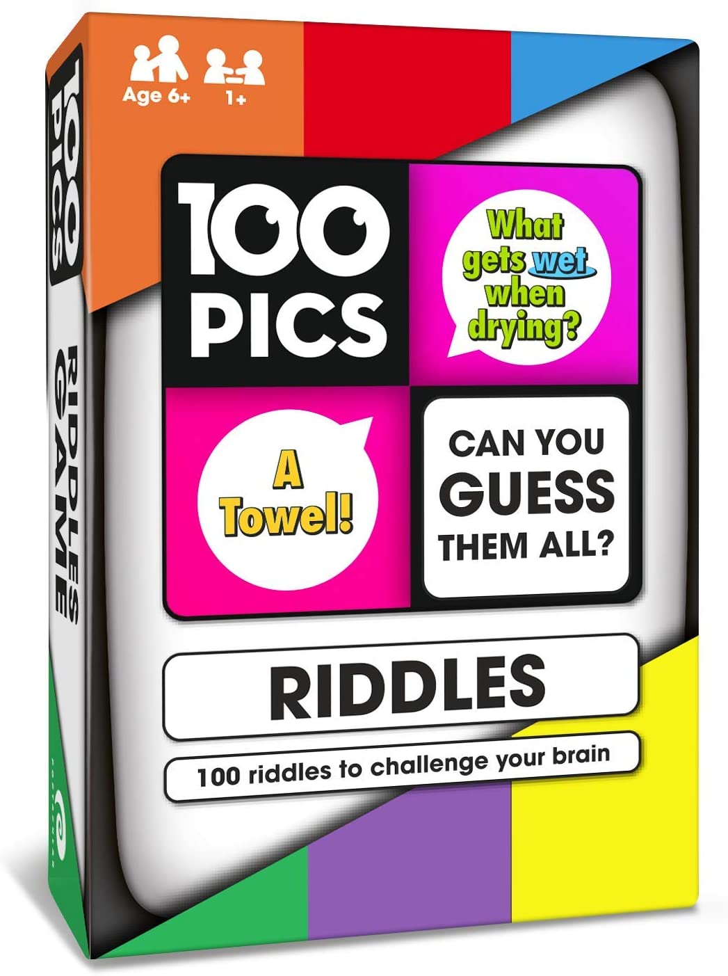 100 PICS Riddles Travel Card Game - Family Brain Teasers, Pocket Puzzles For Kid And Adults