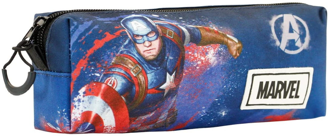 Captain America Full-Fan Square Pencil Case, Blue