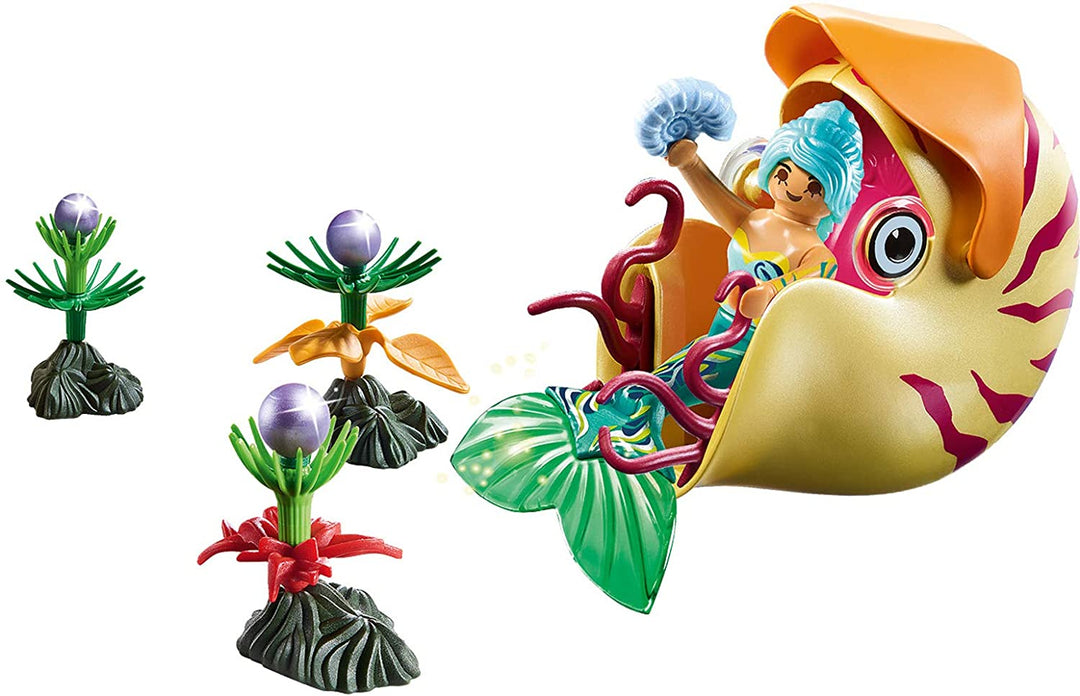 Playmobil 70098 Sirena mágica con góndola de caracol, colorida