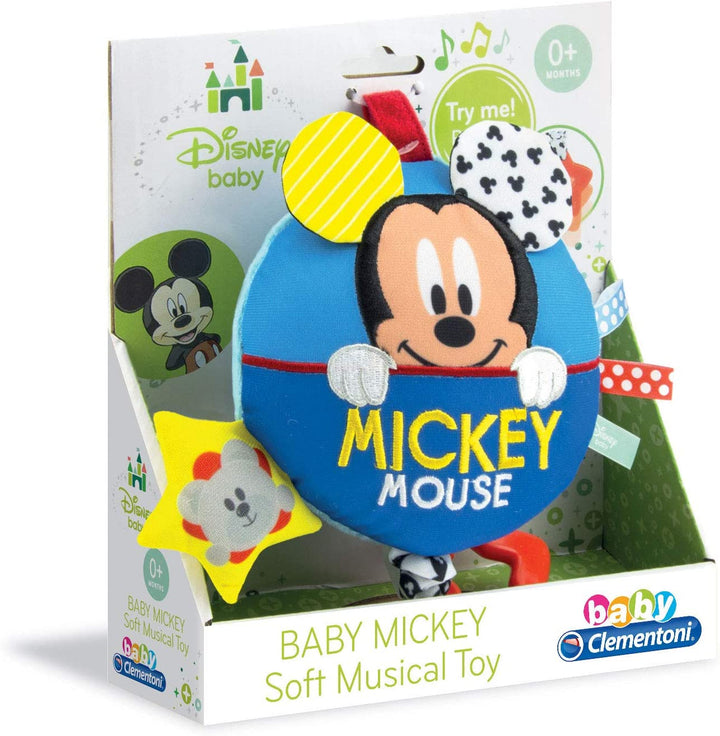 Baby Clementoni 17211 – Disney Baby Mickey Mouse Weiches Musikspielzeug für Babys ab 0 Monaten