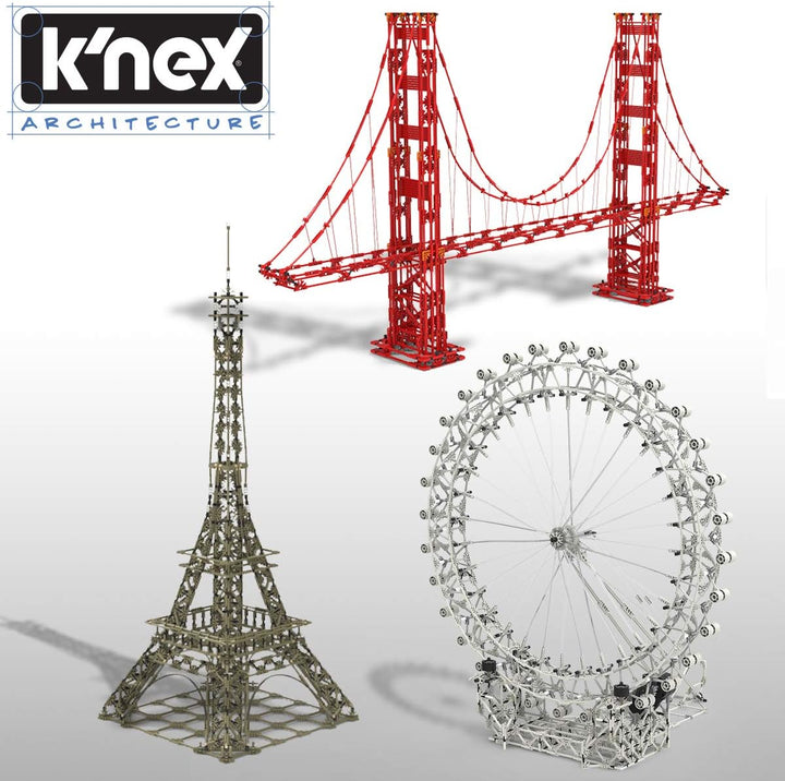 K'NEX 15237 Architecture London Eye Bauset, Lernspielzeug für Kinder, 1856-teiliger Stiel-Lernbausatz, Ingenieurwesen für Kinder, Bauspielzeug für Jungen und Mädchen ab 9 Jahren