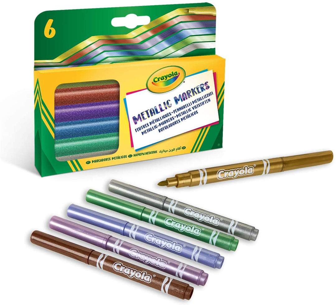 CRAYOLA 918642.012 6CT Metallic Markers, 6 Count (Pack of 1)