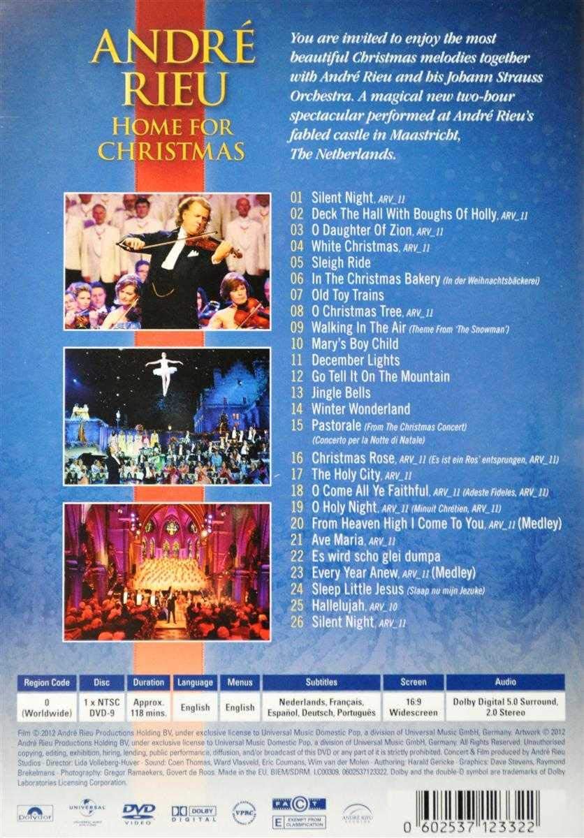 André Rieu: Home For Christmas [2012] - [DVD]