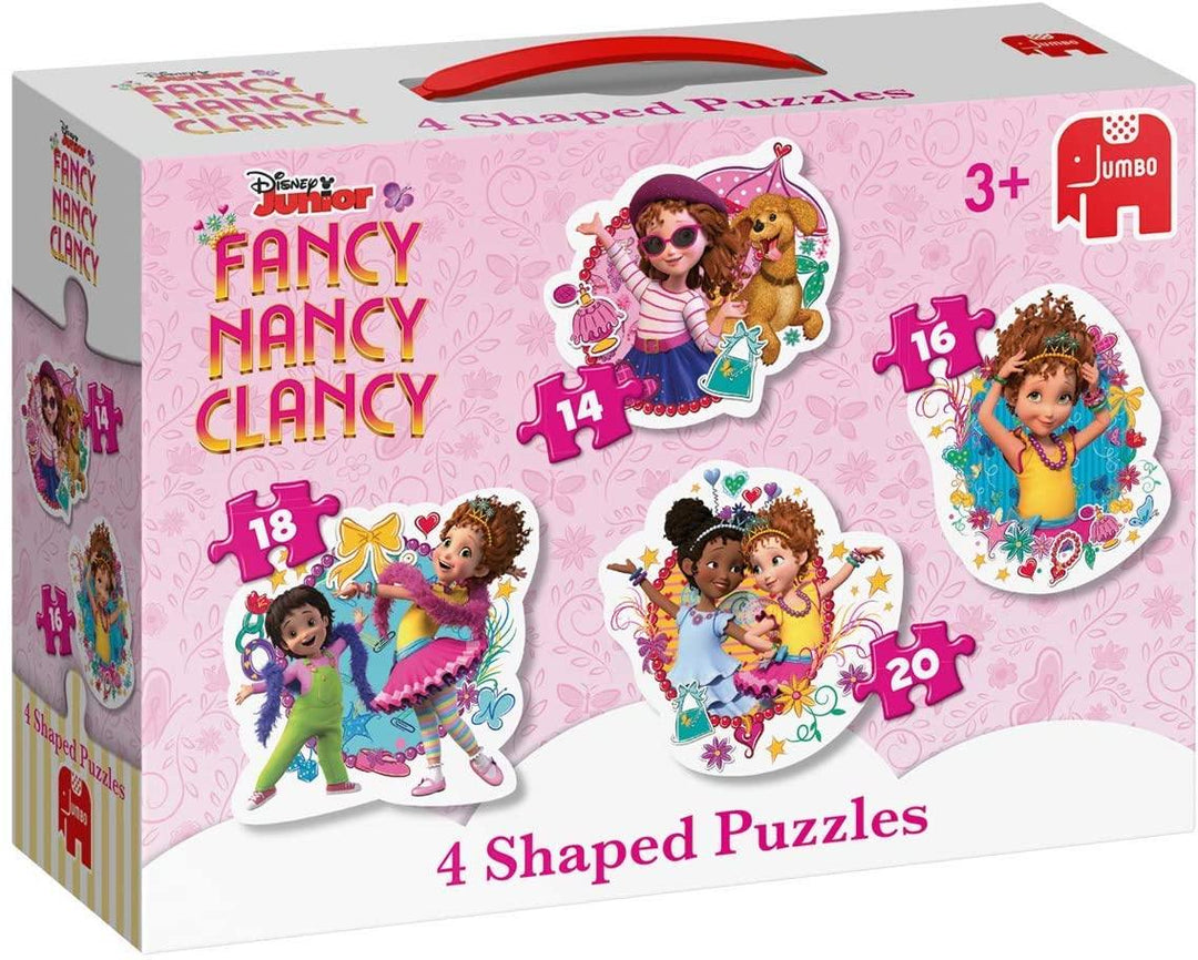 Jumbo 19761 Disney Fancy Nancy 4 in 1 Shaped Puzzles - Yachew