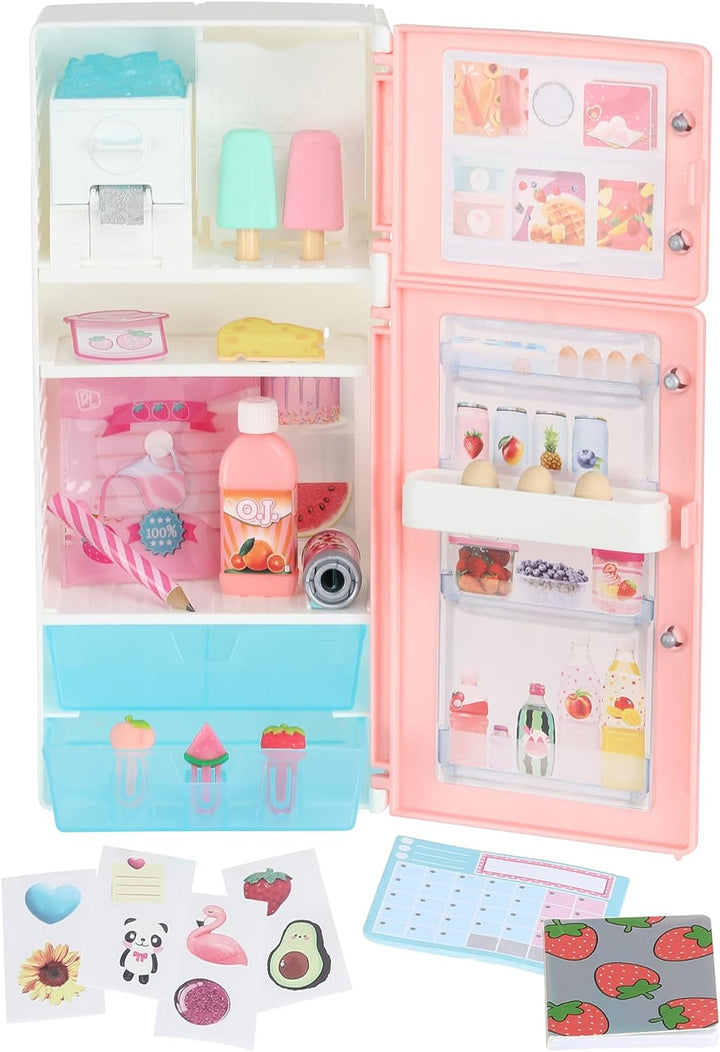 Real Littles Desktop Caddies - Mini Fridge with 20+ real Working Stationery Surprises