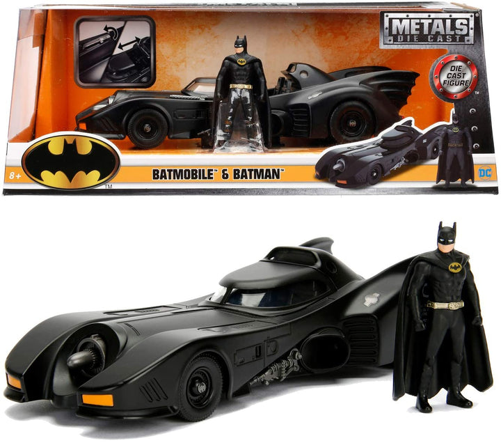 Jada Toys 253215002 Batmobile Coche Metal 1989 1:24 Batman-1989 Batmobil, Schwarz