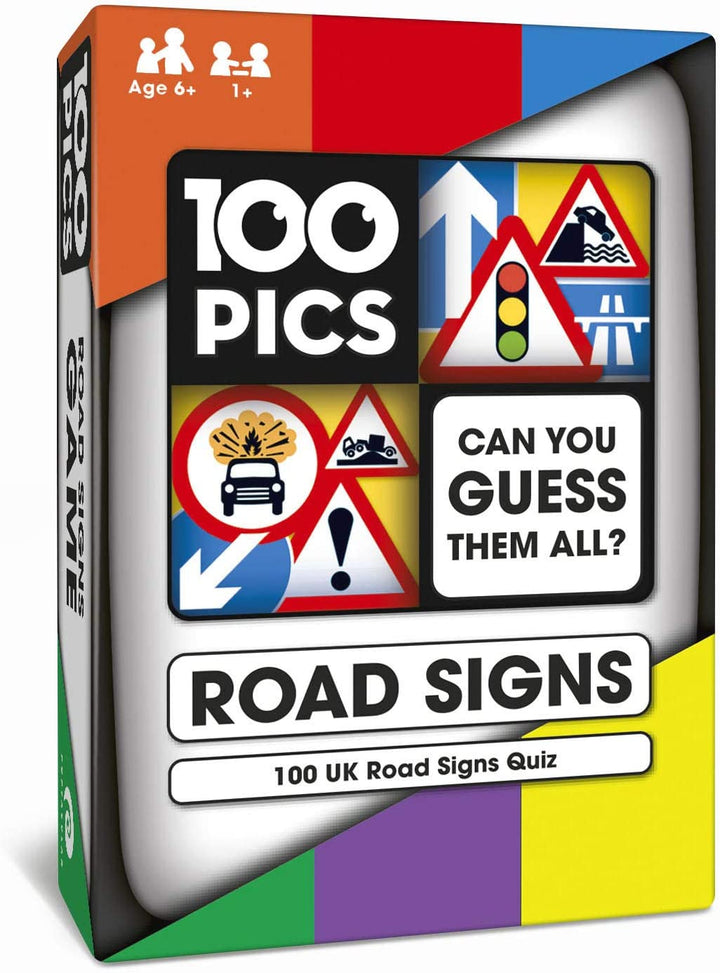 100 PICS Road Signs Travel Game - Traffic Sign Flash Cards, Helps Learn DVLA Highway Code Theory Driving Test UK