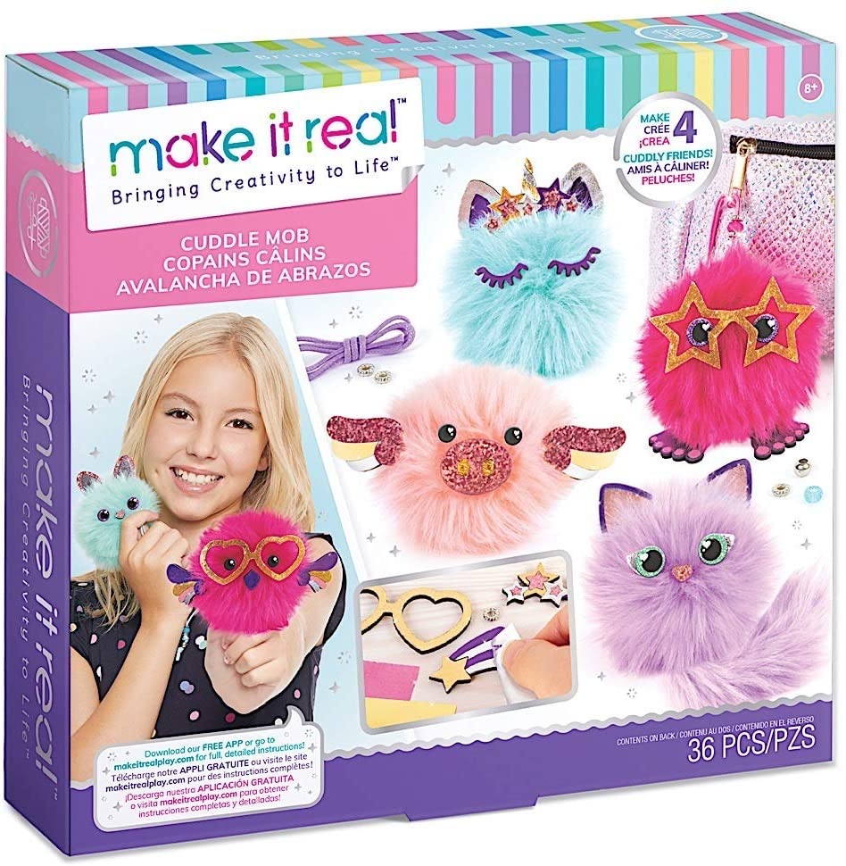 Make It Real CuddleMob Fai da te Pom Pom Personaggi Kit di arti e mestieri per ragazze