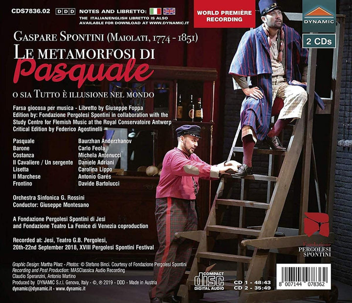 Spontini: Le Metamorfosi [Various] [Dynamic S7836.02] [Audio CD]