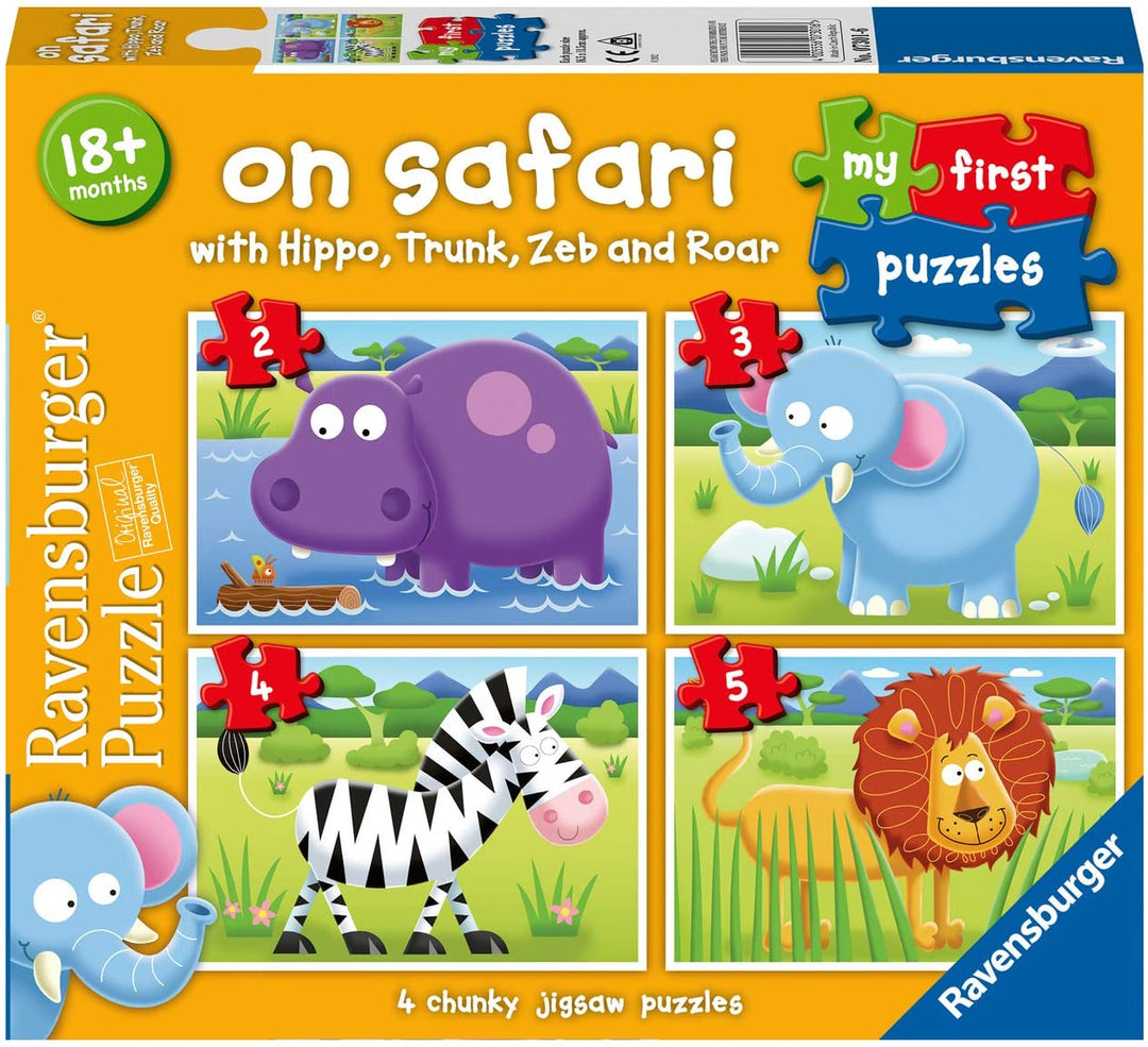 Ravensburger On Safari My First Puzzles (2, 3, 4 und 5 Teile), Lernspielzeug für Kleinkinder ab 18 Monaten