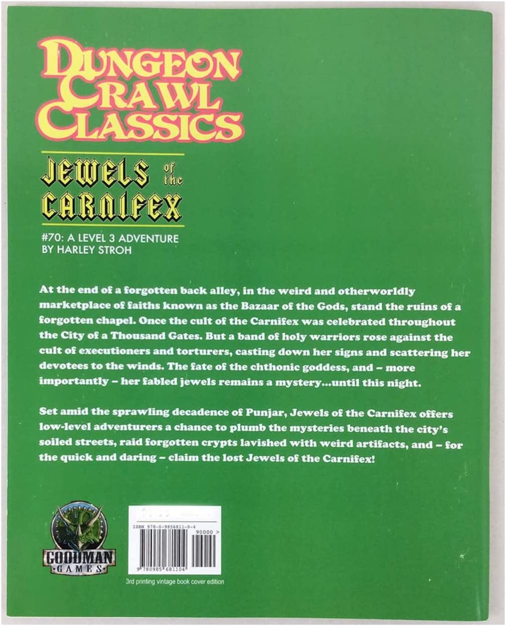 Dungeon Crawl Classics #70: Jewels of The Carnifex (2nd Printing)