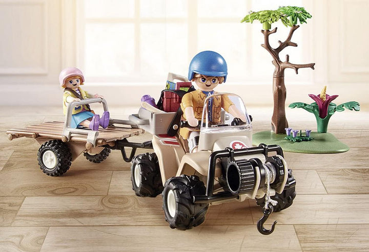 PLAYMOBIL Wiltopia 71011 Animal Rescue Quad with Toy Animals, Sustainable Toy for Kids