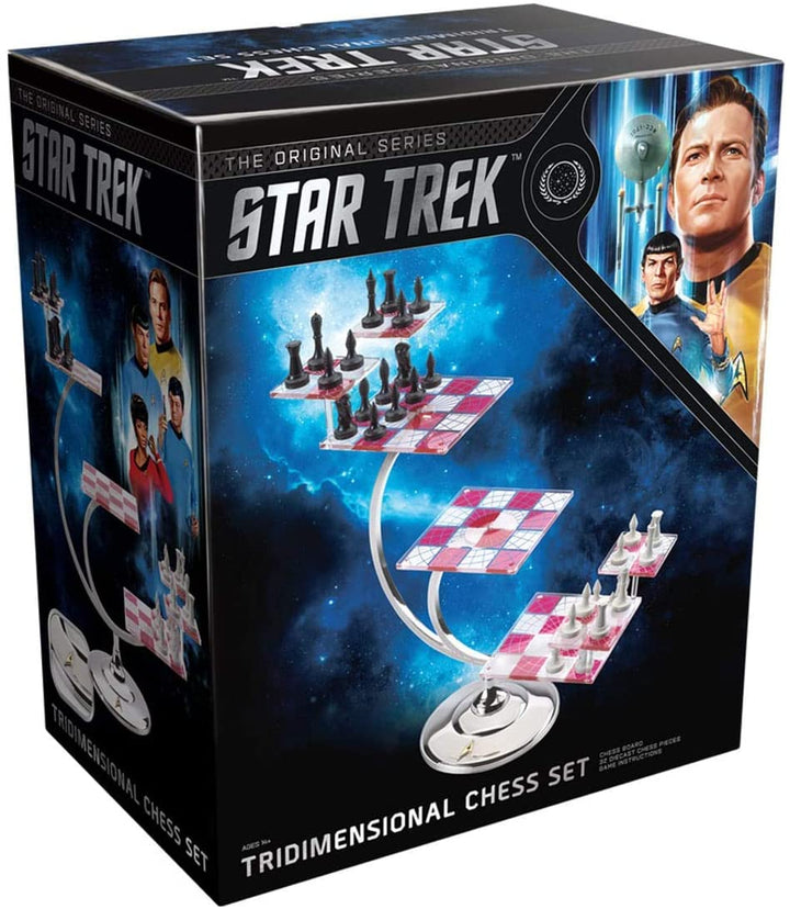 The Noble Collection Star Trek Dreidimensionales Schachspiel – 32 hochdetaillierte Schachfiguren aus Kunststoff – Offiziell lizenzierte Star Trek TV-Show-Spielgeschenke