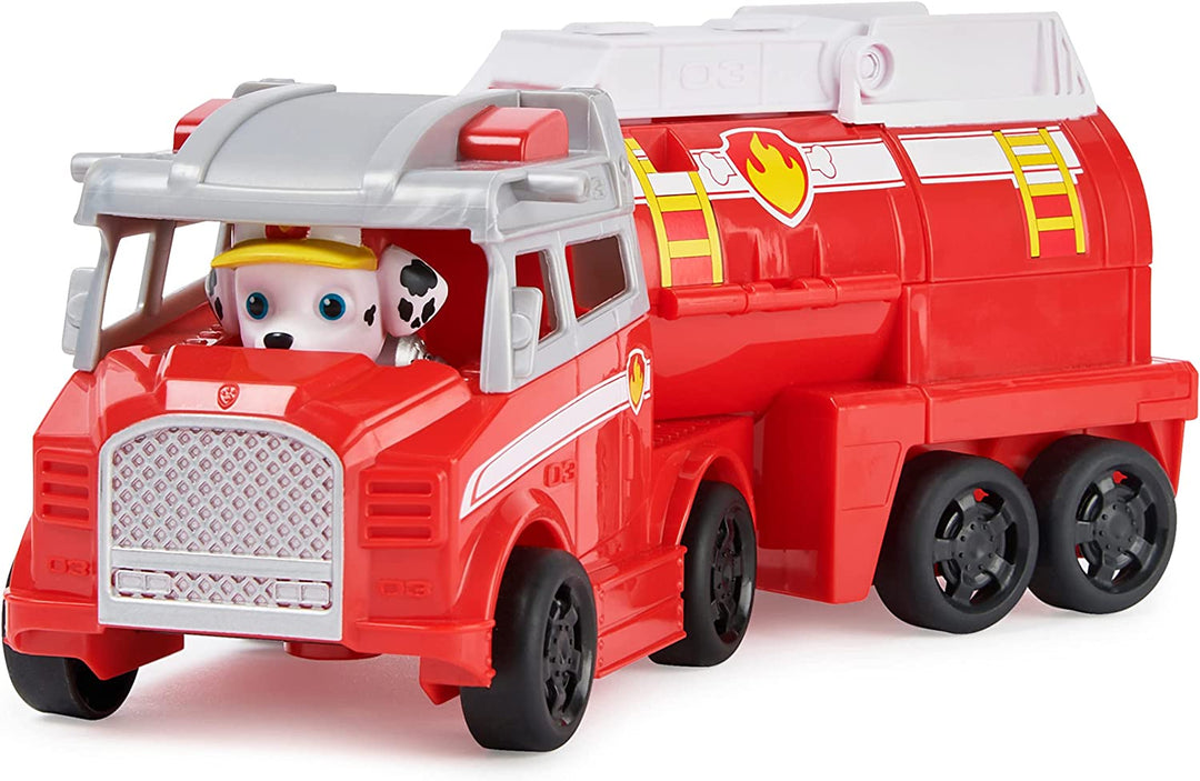 PAW Patrol, Big Truck Pups Marshall, verwandelnder Spielzeug-Truck mit sammelbarer Actionfigur