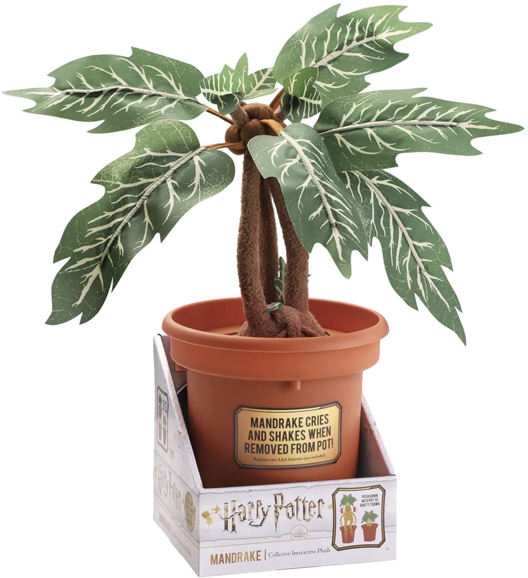 The Noble Collection Harry Potter Mandrake Interaktiver Sammlerplüsch mit Topf – offiziell lizenzierte 14 Zoll (35 cm) elektronische Plüschtierpuppen als Geschenke