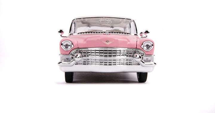 Jada Toys Elvis Presley Cadillac Fleetwood 1955 1/24 Scale Die-cast, Opening Doors, Boot & Bonnet, Includes Elvis Figure, Pink