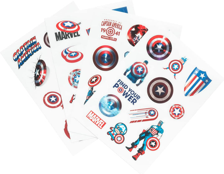 Erik Official Marvel Captain America Gadget Decals - 47 Waterproof & Removable Stickers